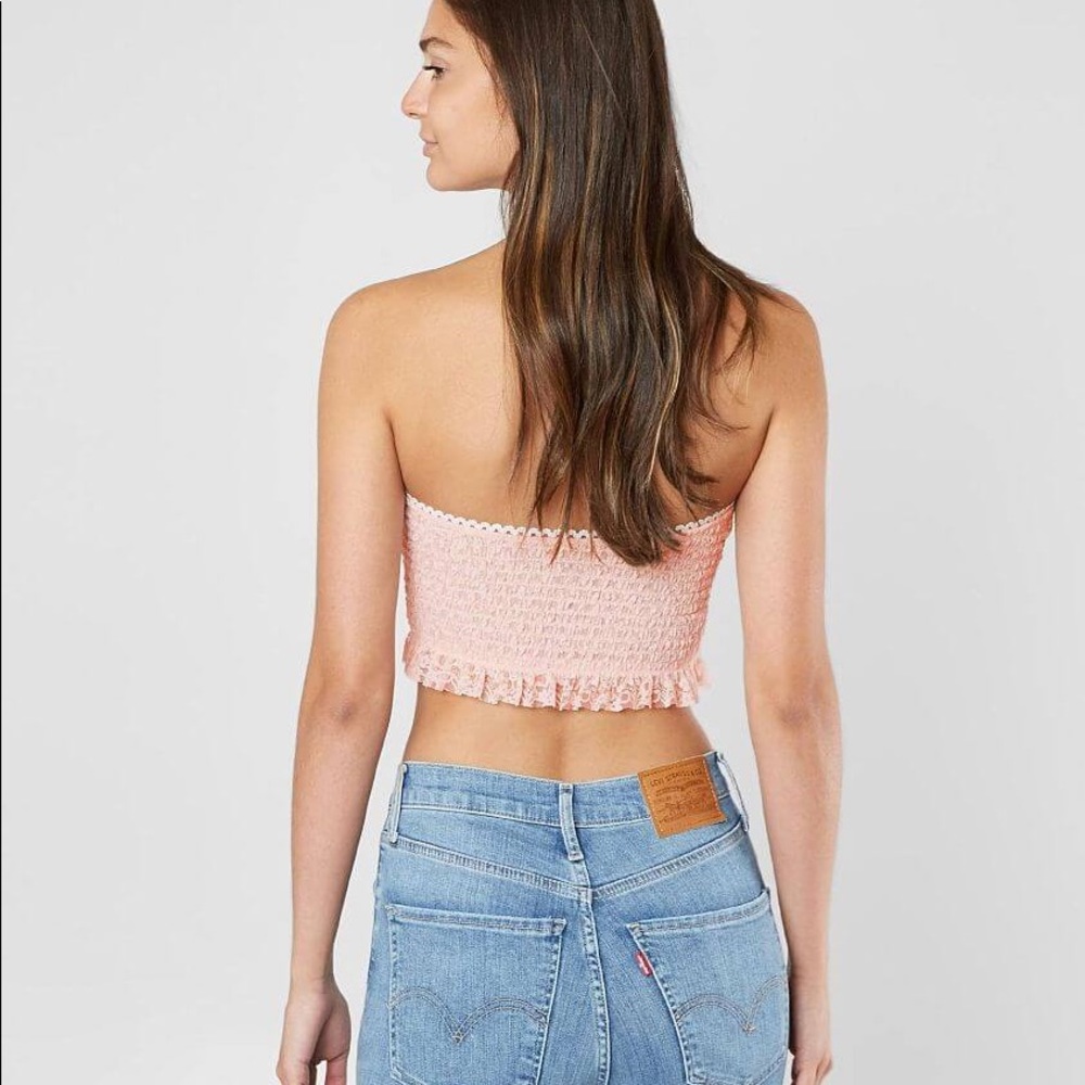 2/$15 FREE PEOPLE Callie Smocked Bandeau Crop Top - Picture 2 of 2